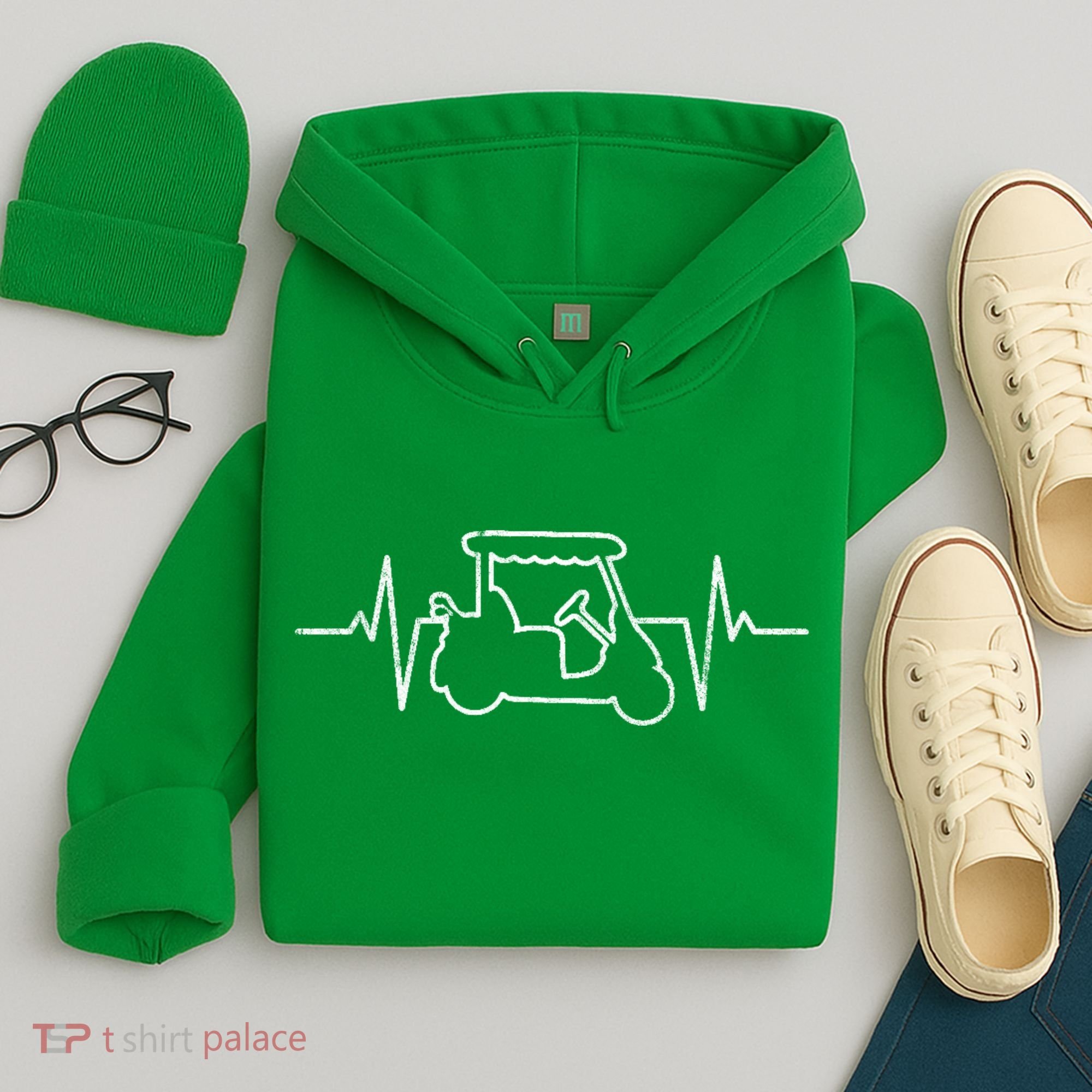 Golf Cart Heartbeat Hoodie