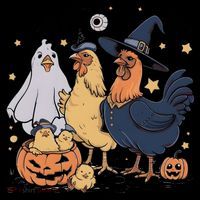 Ghost Chicken Halloween Coaster thumb 2