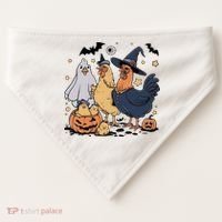 Ghost Chicken Halloween USA-Made Doggie Bandana thumb 0