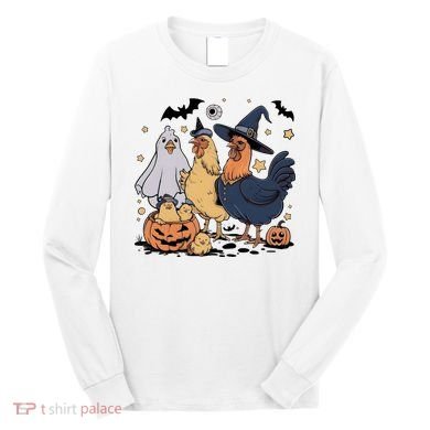 Ghost Chicken Halloween Long Sleeve Shirt