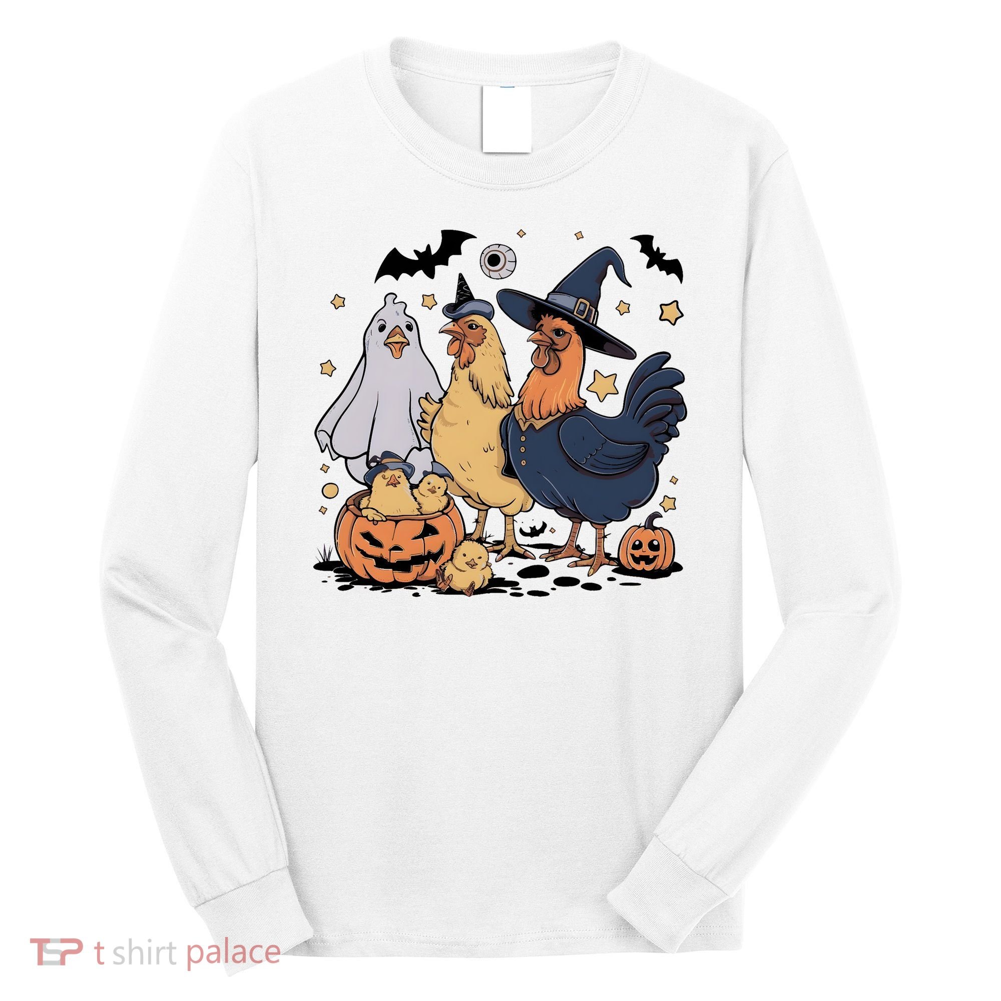 Ghost Chicken Halloween Long Sleeve Shirt