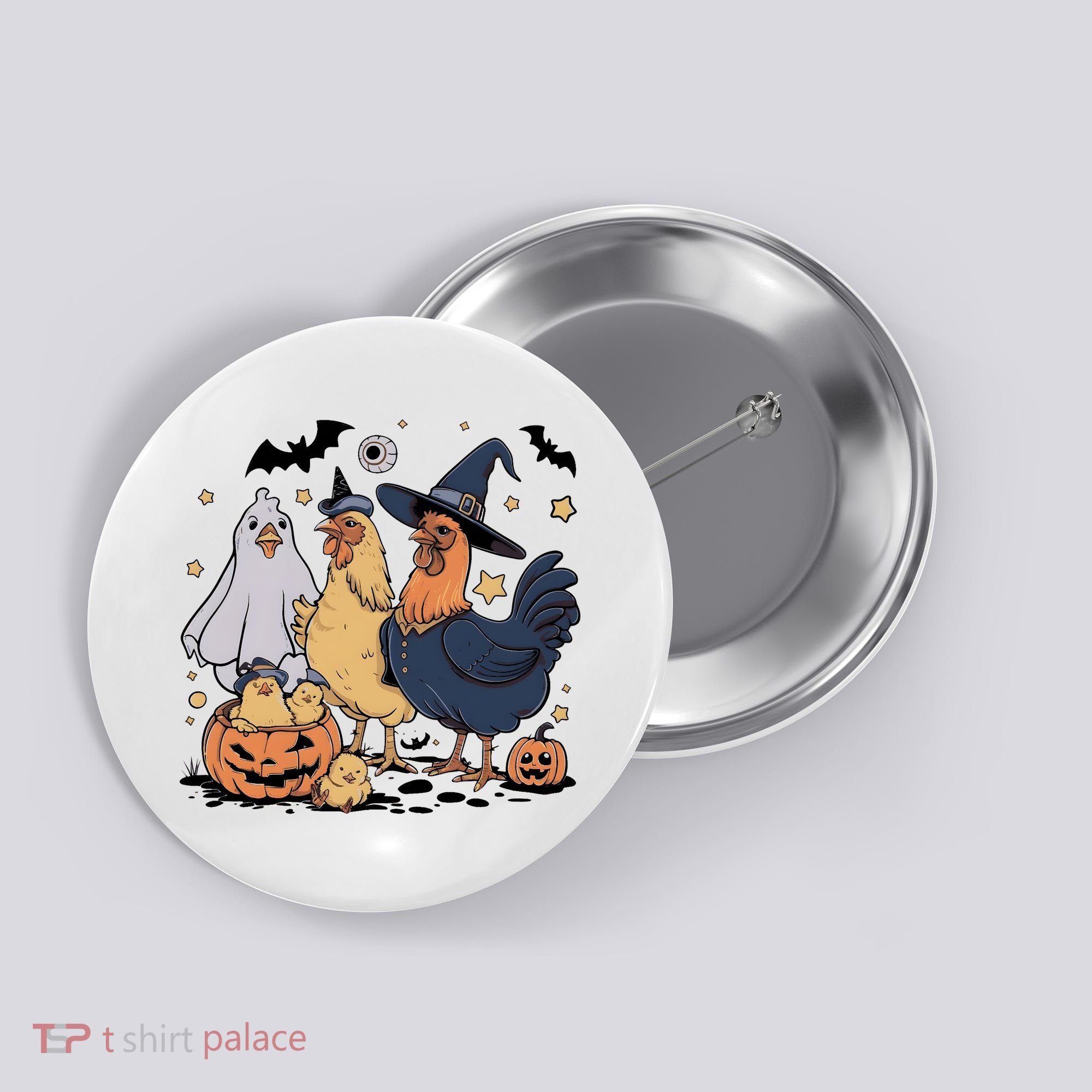 Ghost Chicken Halloween Button