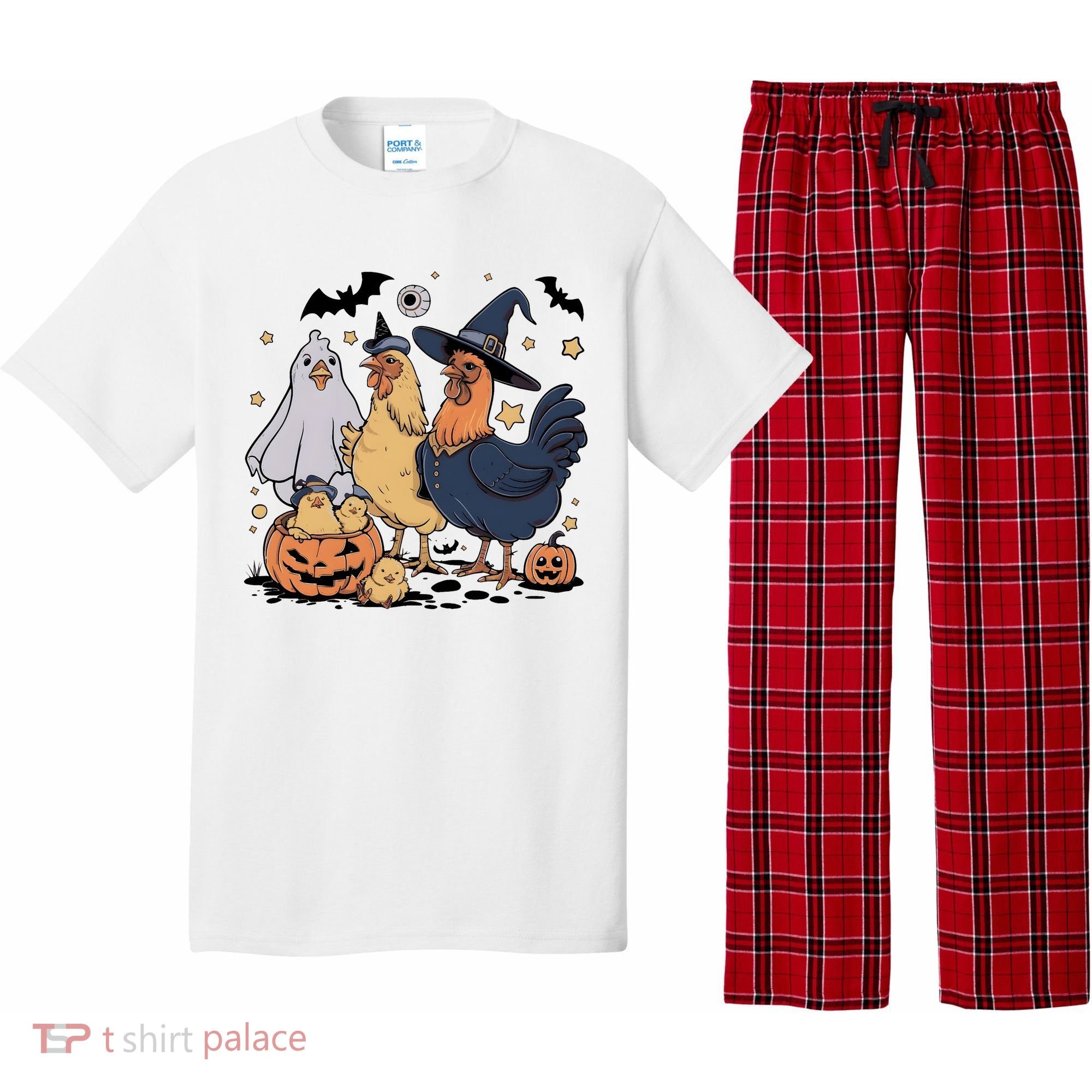 Ghost Chicken Halloween Pajama Set