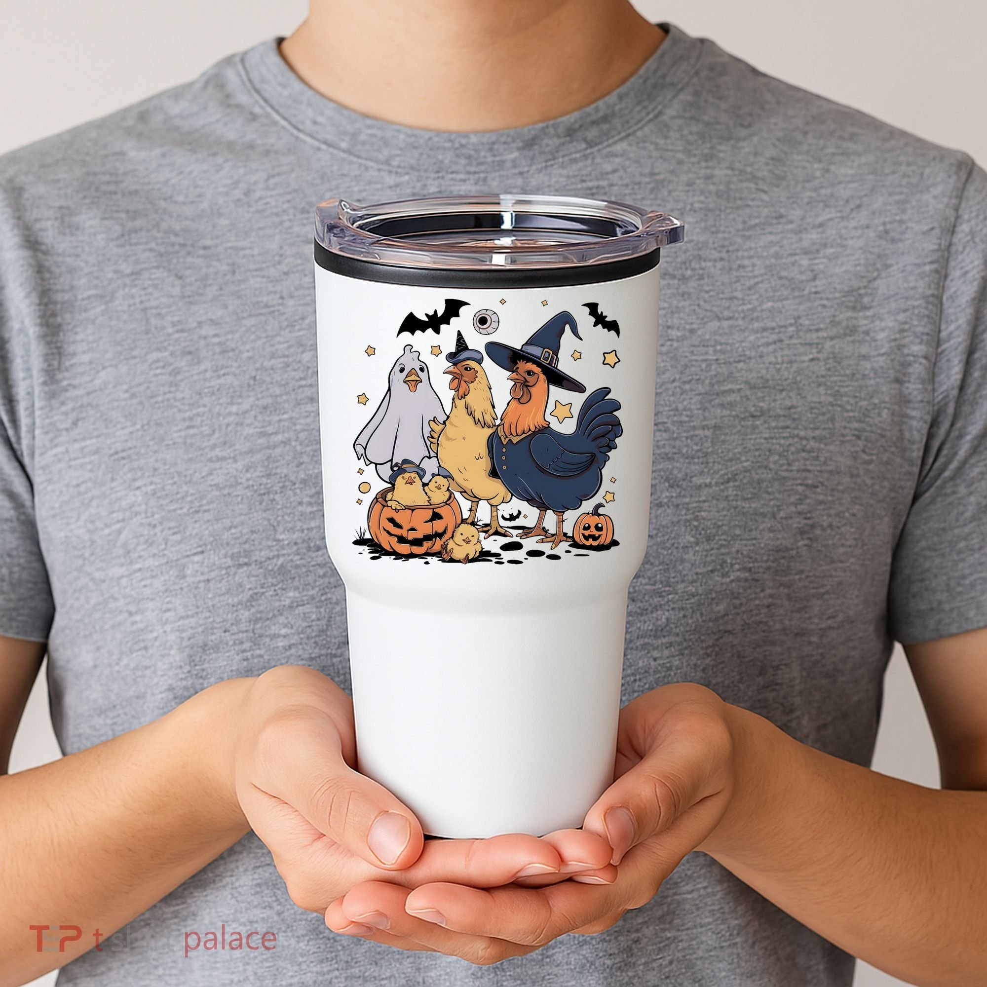 Ghost Chicken Halloween Tumbler