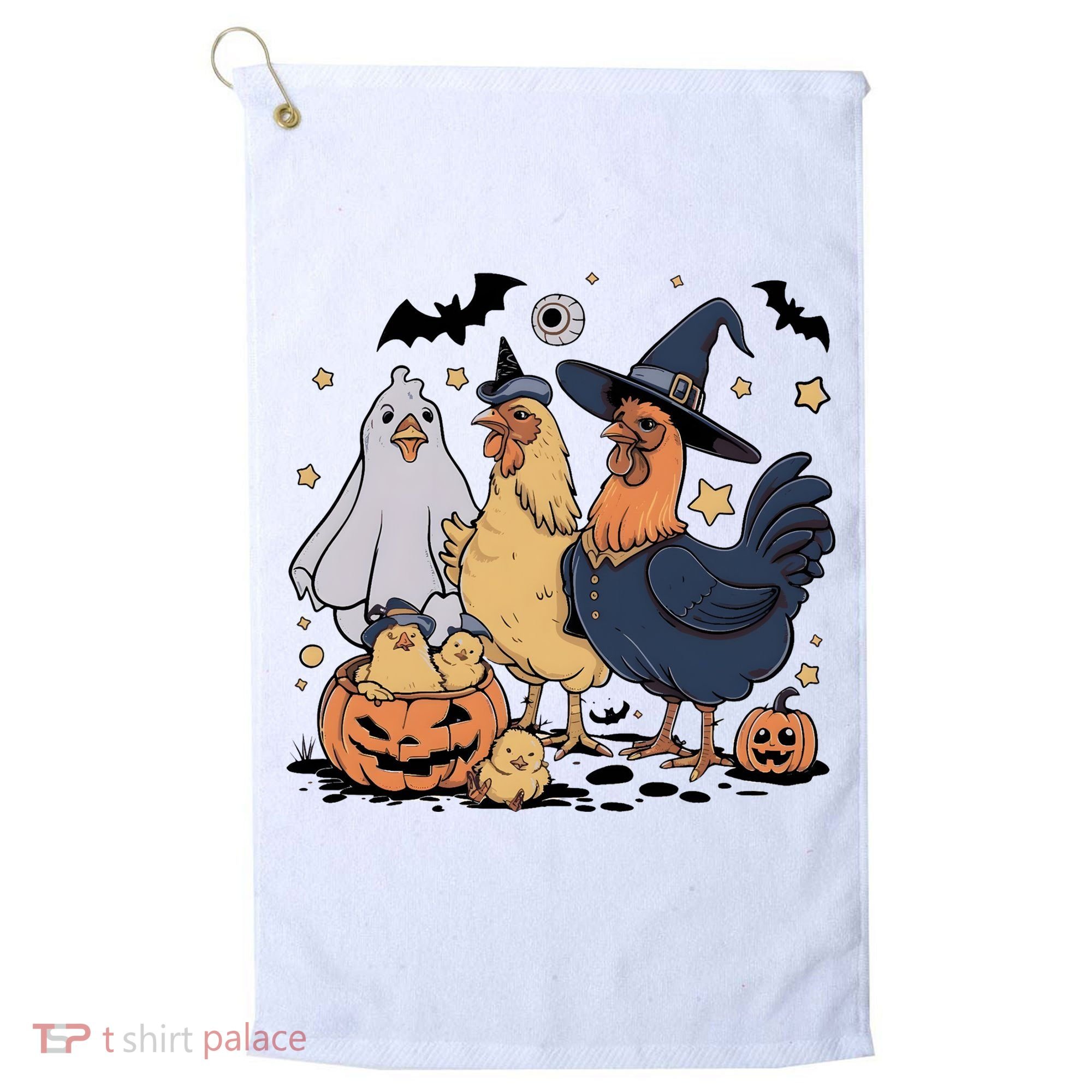 Ghost Chicken Halloween Golf Towel