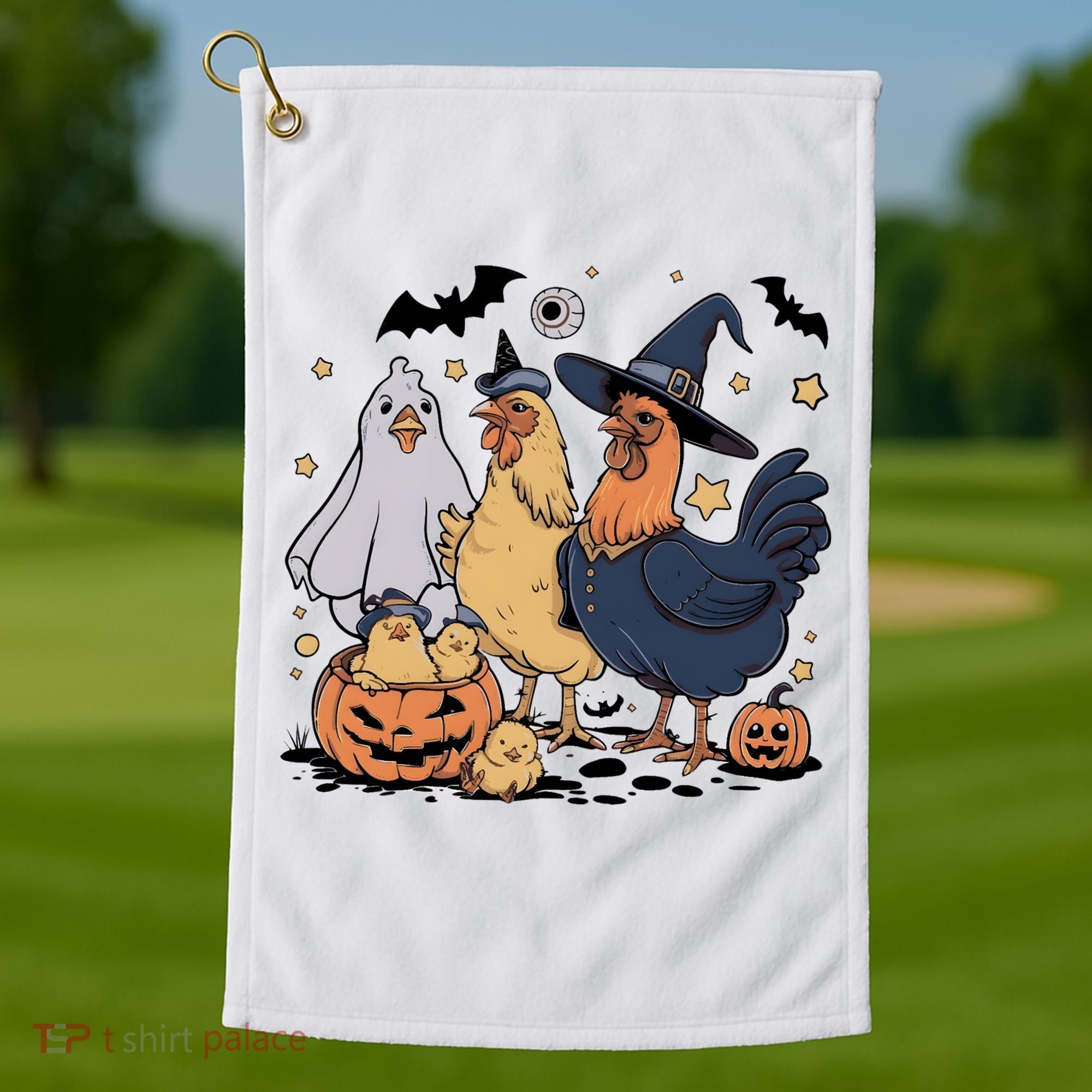 Ghost Chicken Halloween Golf Towel