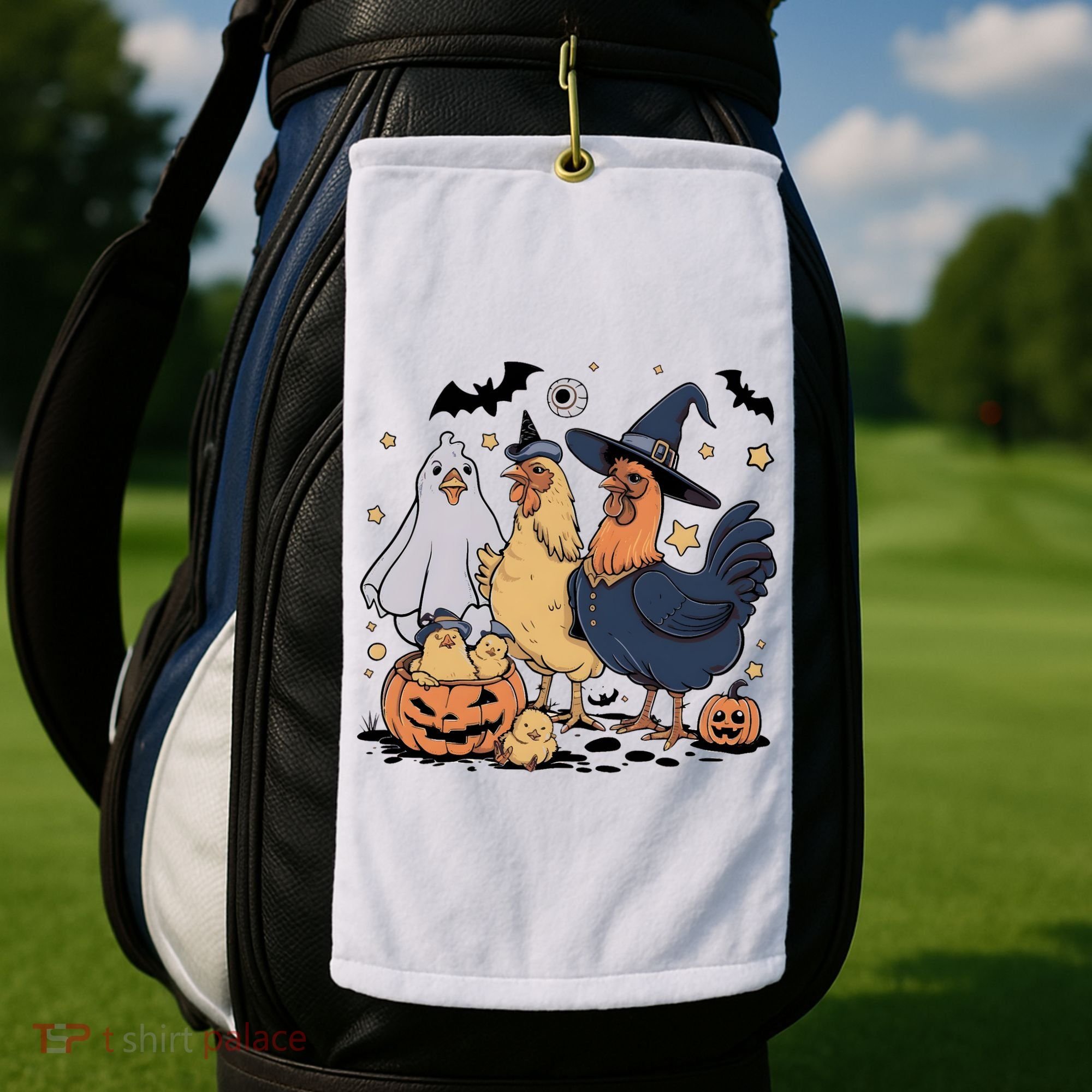 Ghost Chicken Halloween Golf Towel