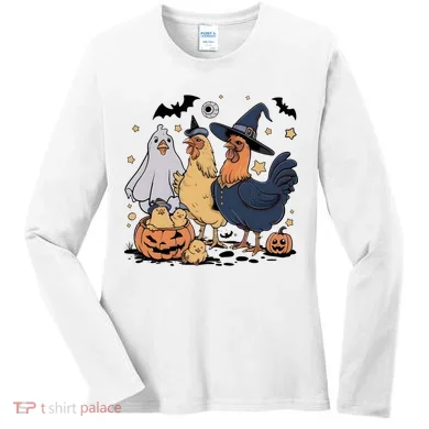 Ghost Chicken Halloween Women's Long Sleeve Shirt