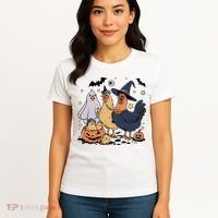 Ghost Chicken Halloween Women's T-Shirt thumb 4