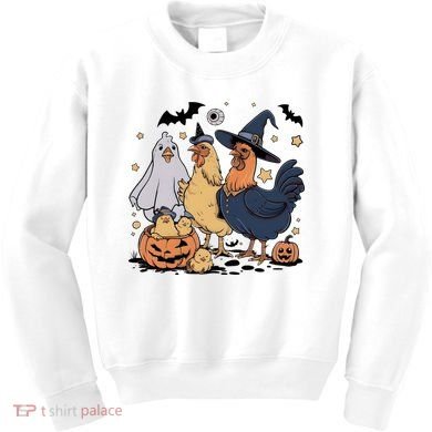 Ghost Chicken Halloween Kids Sweatshirt