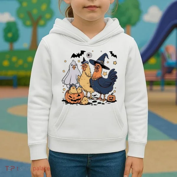 Ghost Chicken Halloween Kids Hoodie
