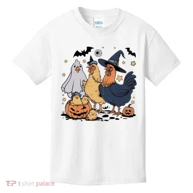 Ghost Chicken Halloween Kids T-Shirt
