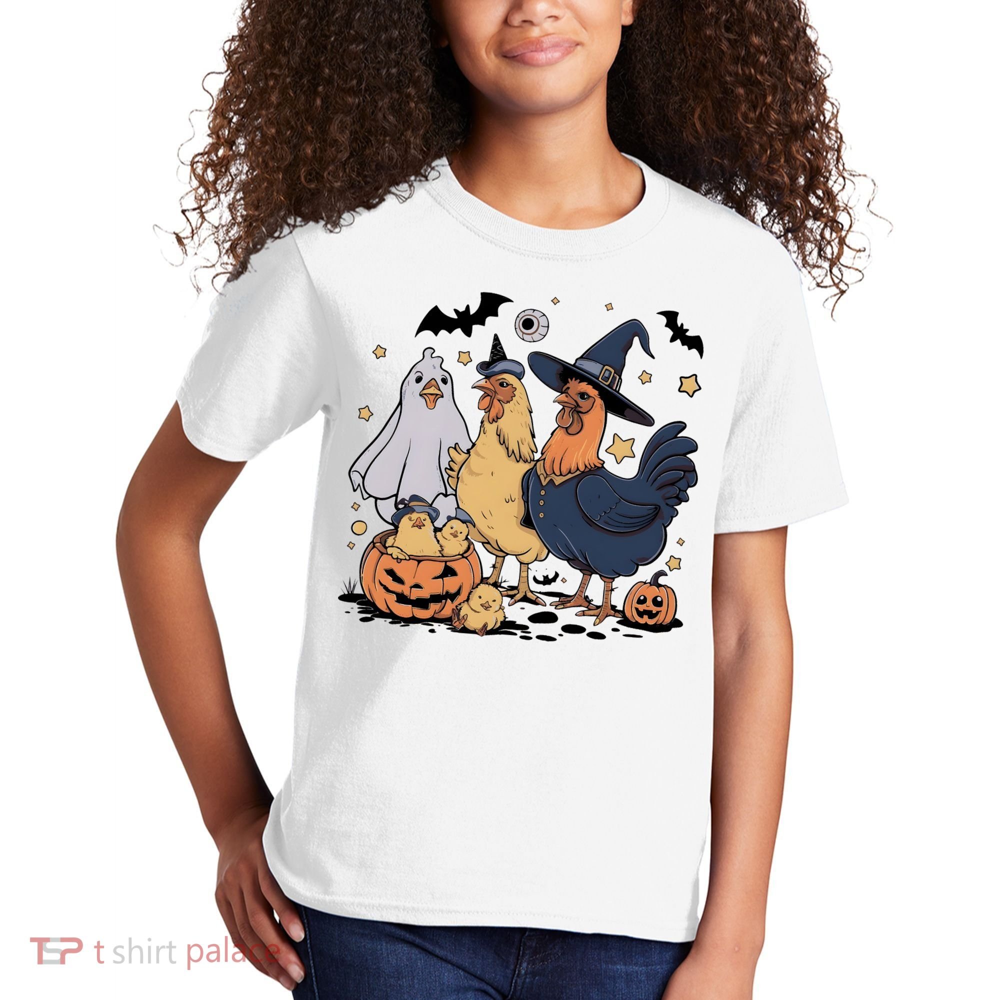 Ghost Chicken Halloween Kids T-Shirt