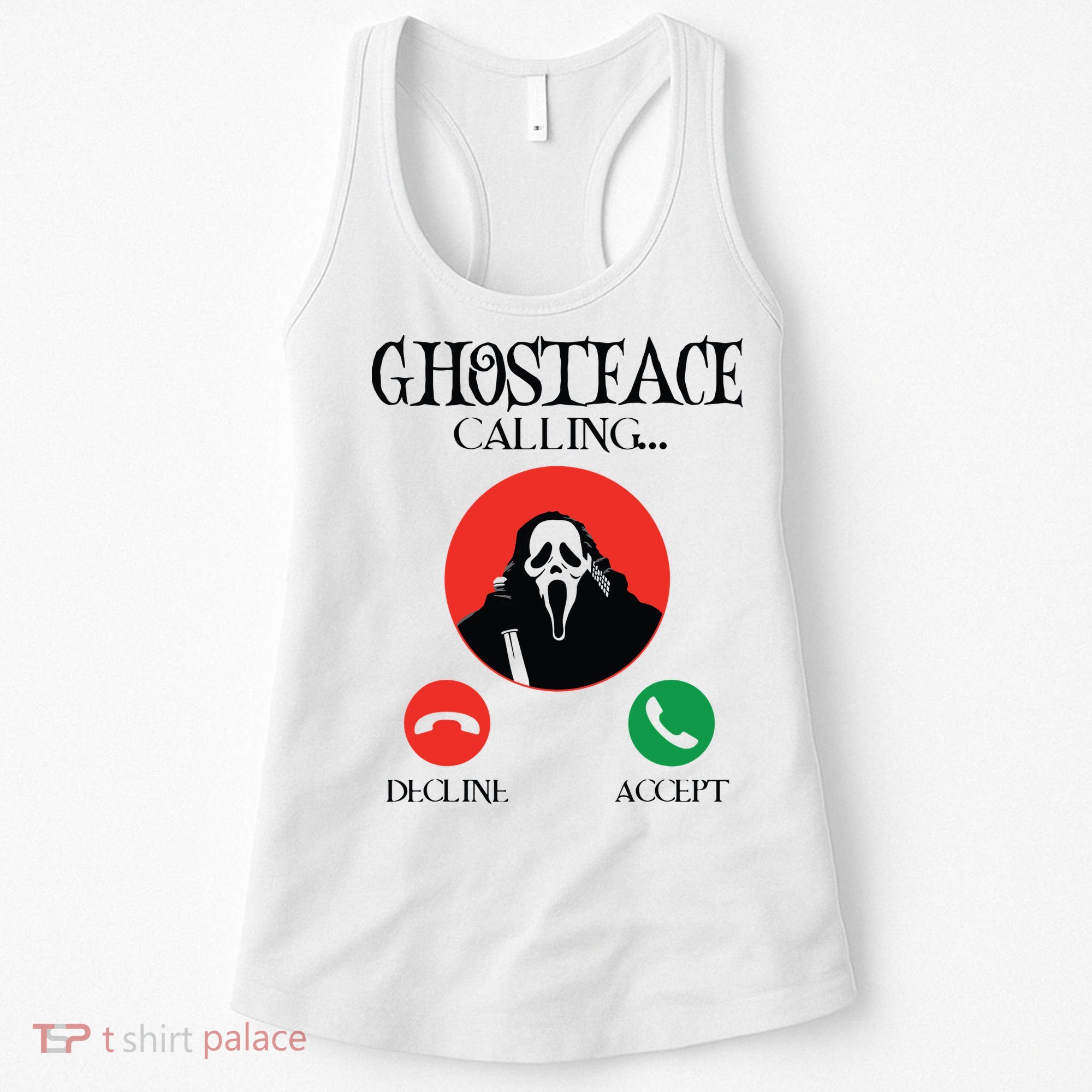 Ghostface Calling Halloween Funny, Scream You Hang Up Women's Tank Top