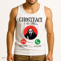 Ghostface Calling Halloween Funny, Scream You Hang Up Tank Top thumb 3