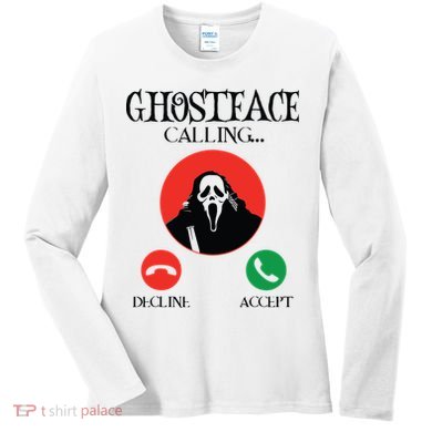 Ghostface Calling Halloween Funny, Scream You Hang Up Women's Long Sleeve Shirt