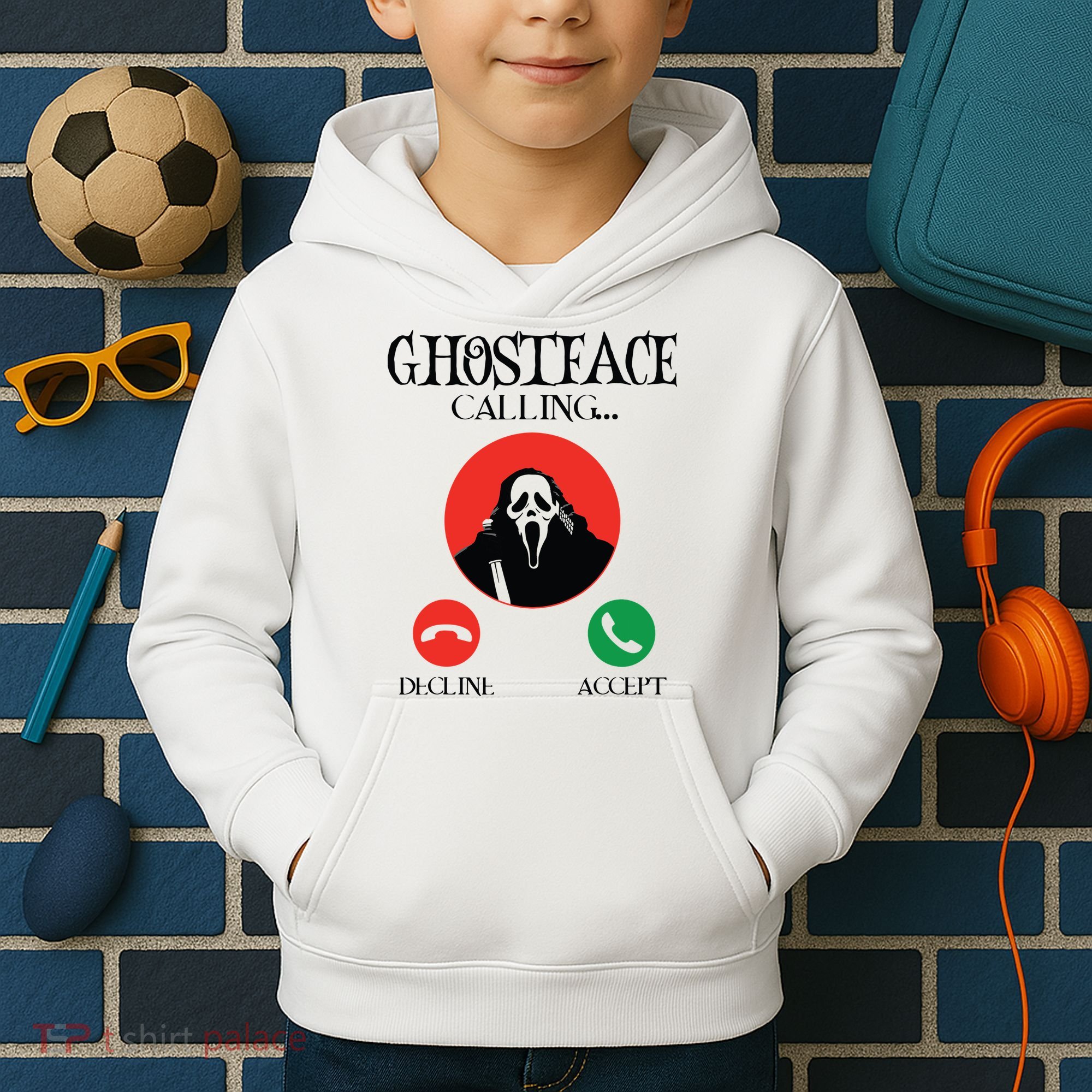 Ghostface Calling Halloween Funny, Scream You Hang Up Kids Hoodie