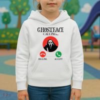Ghostface Calling Halloween Funny, Scream You Hang Up Kids Hoodie thumb 3