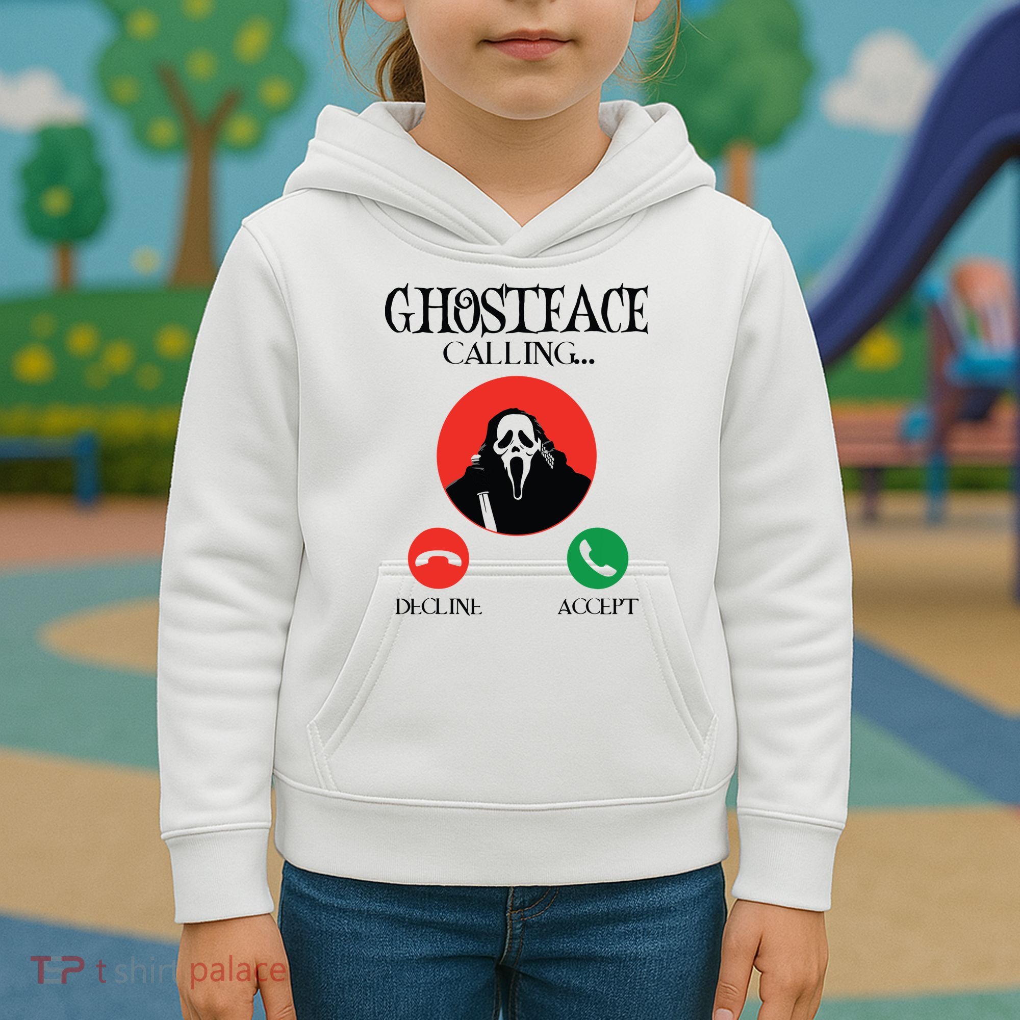 Ghostface Calling Halloween Funny, Scream You Hang Up Kids Hoodie