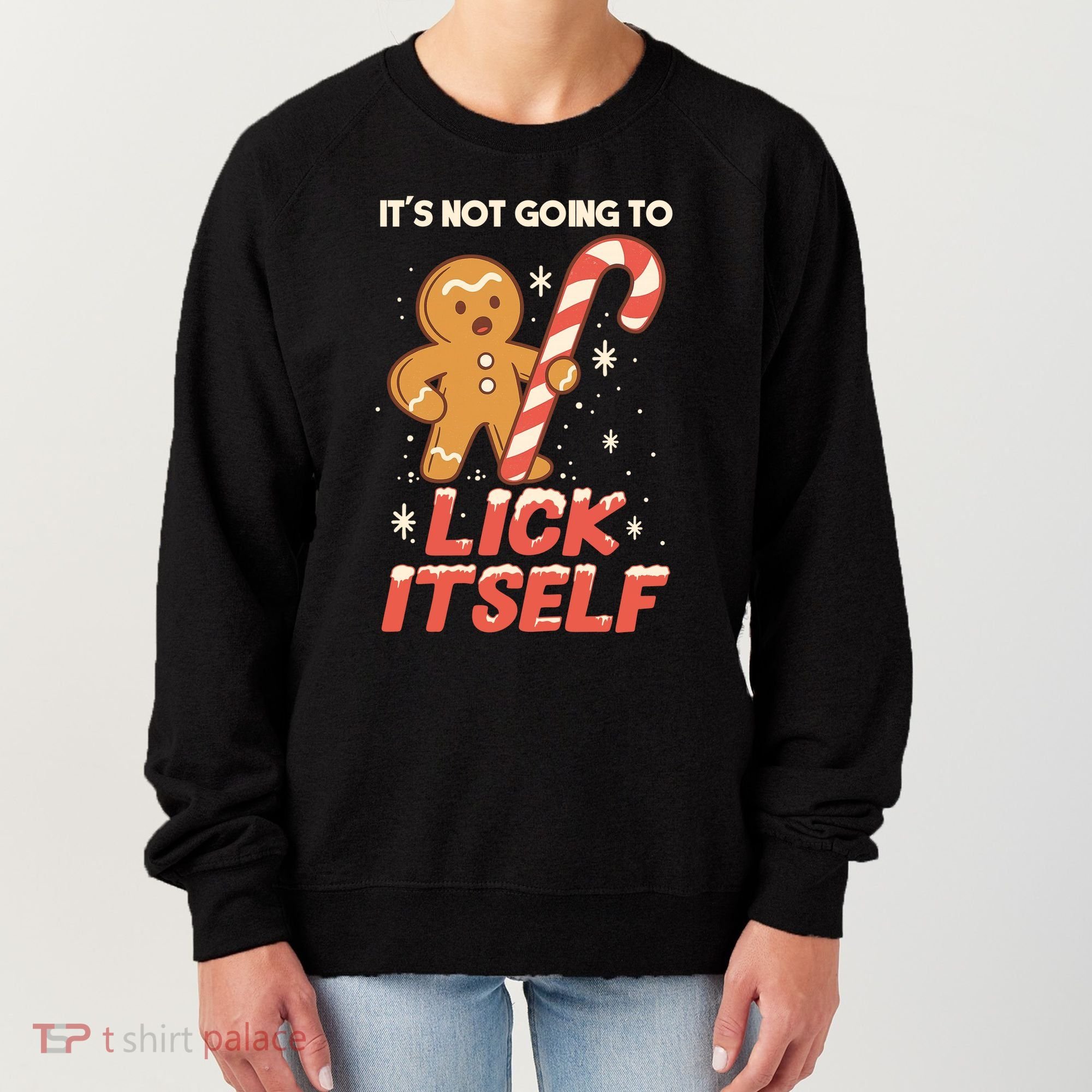 Gingerbread Candy Inappropriate Funny Christmas Graphic Women's Sweatshirt