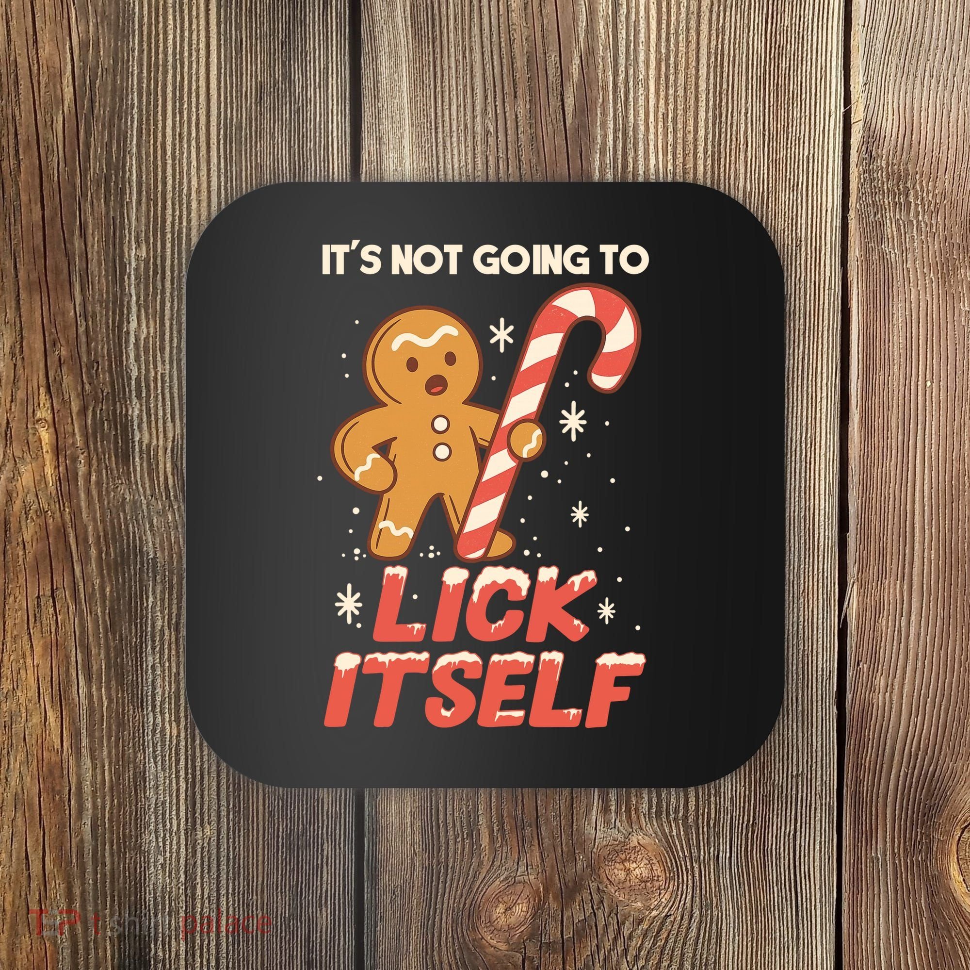 Gingerbread Candy Inappropriate Funny Christmas Graphic Coaster