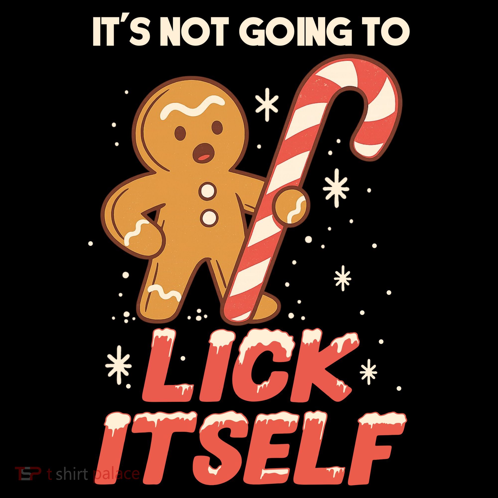 Gingerbread Candy Inappropriate Funny Christmas Graphic Coaster