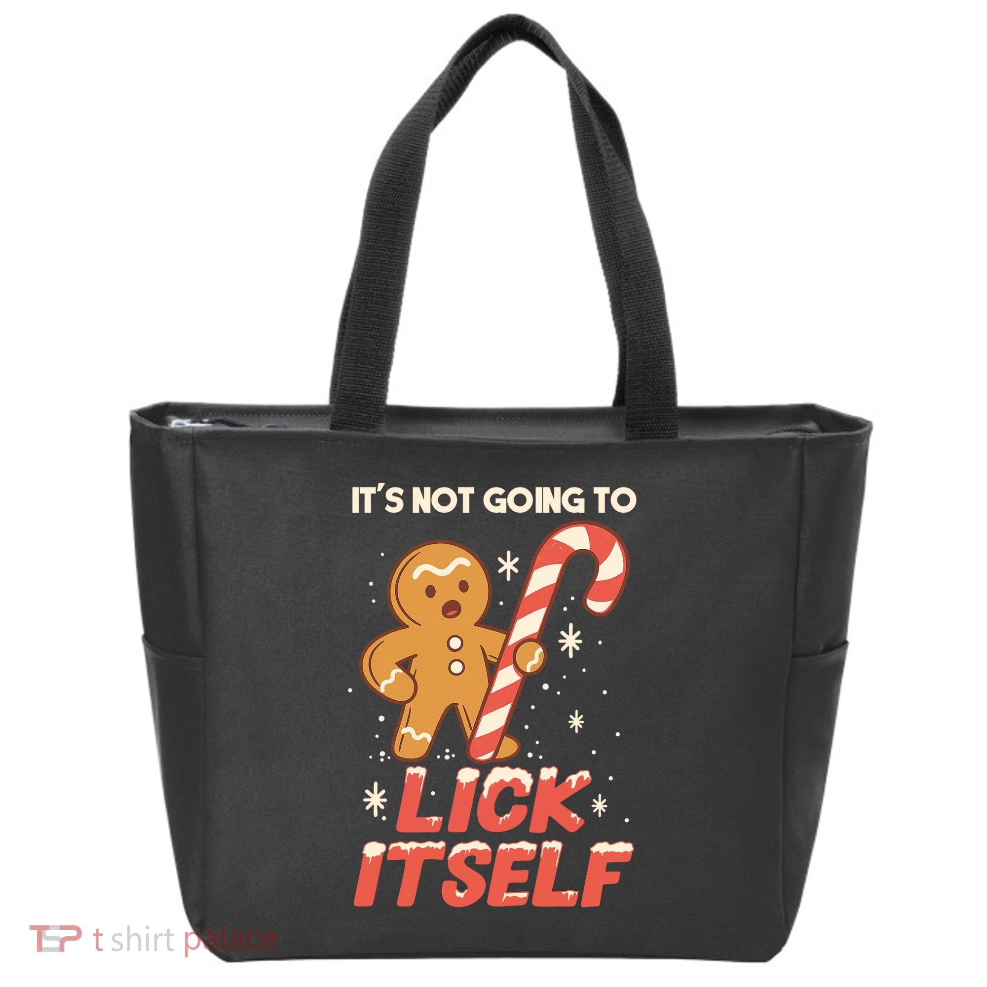 Gingerbread Candy Inappropriate Funny Christmas Graphic Tote Bag