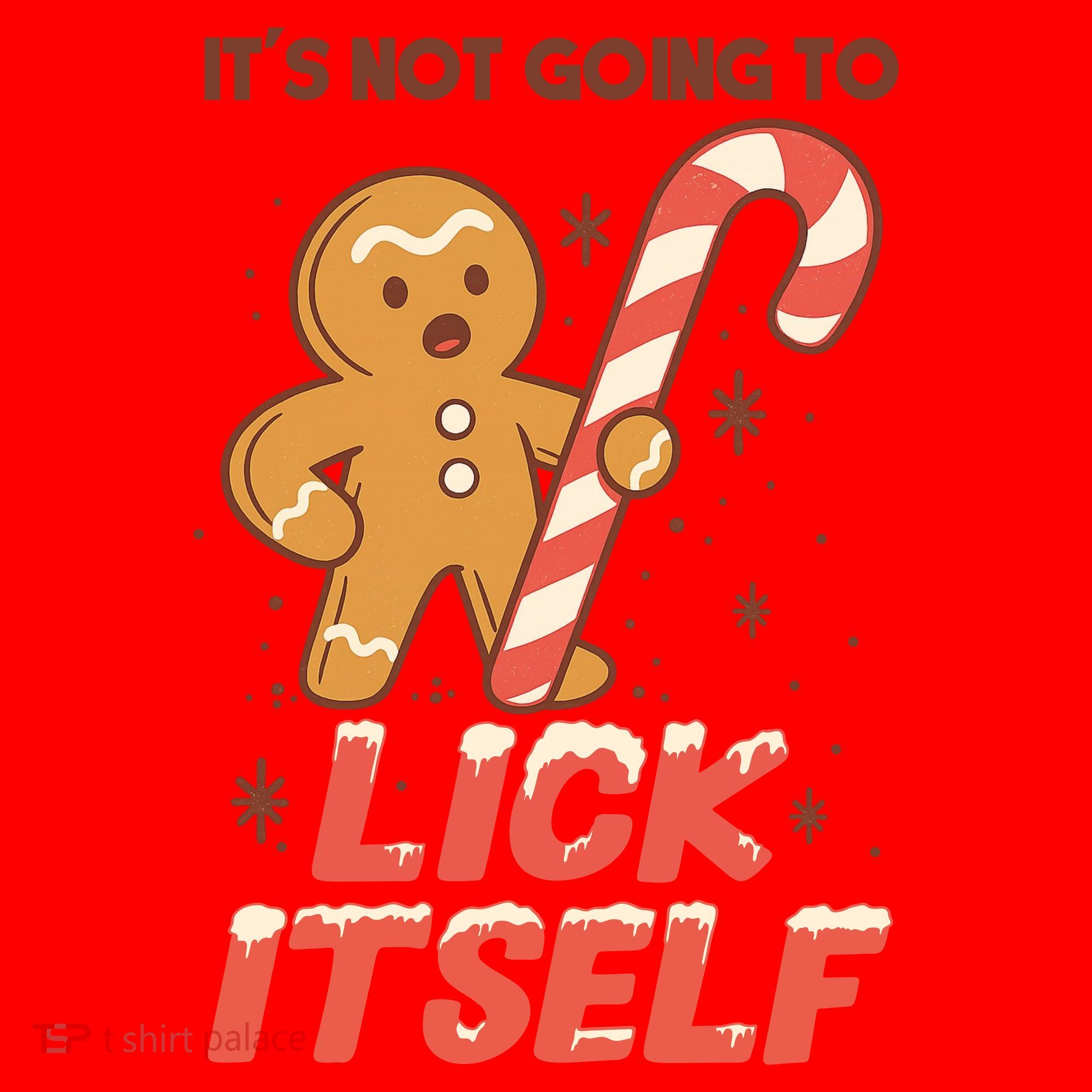 Gingerbread Candy Inappropriate Funny Christmas Graphic Santa Hat