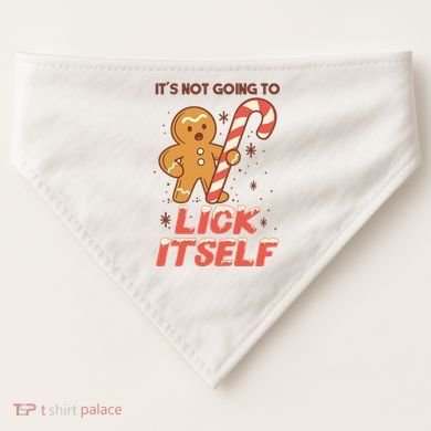 Gingerbread Candy Inappropriate Funny Christmas Graphic USA-Made Doggie Bandana