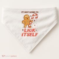 Gingerbread Candy Inappropriate Funny Christmas Graphic USA-Made Doggie Bandana thumb 0