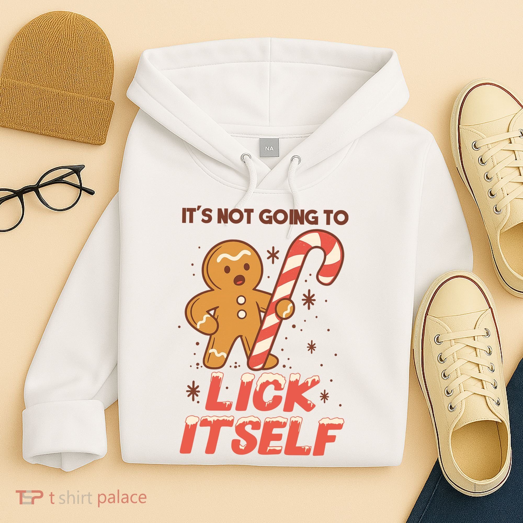 Gingerbread Candy Inappropriate Funny Christmas Graphic Hoodie