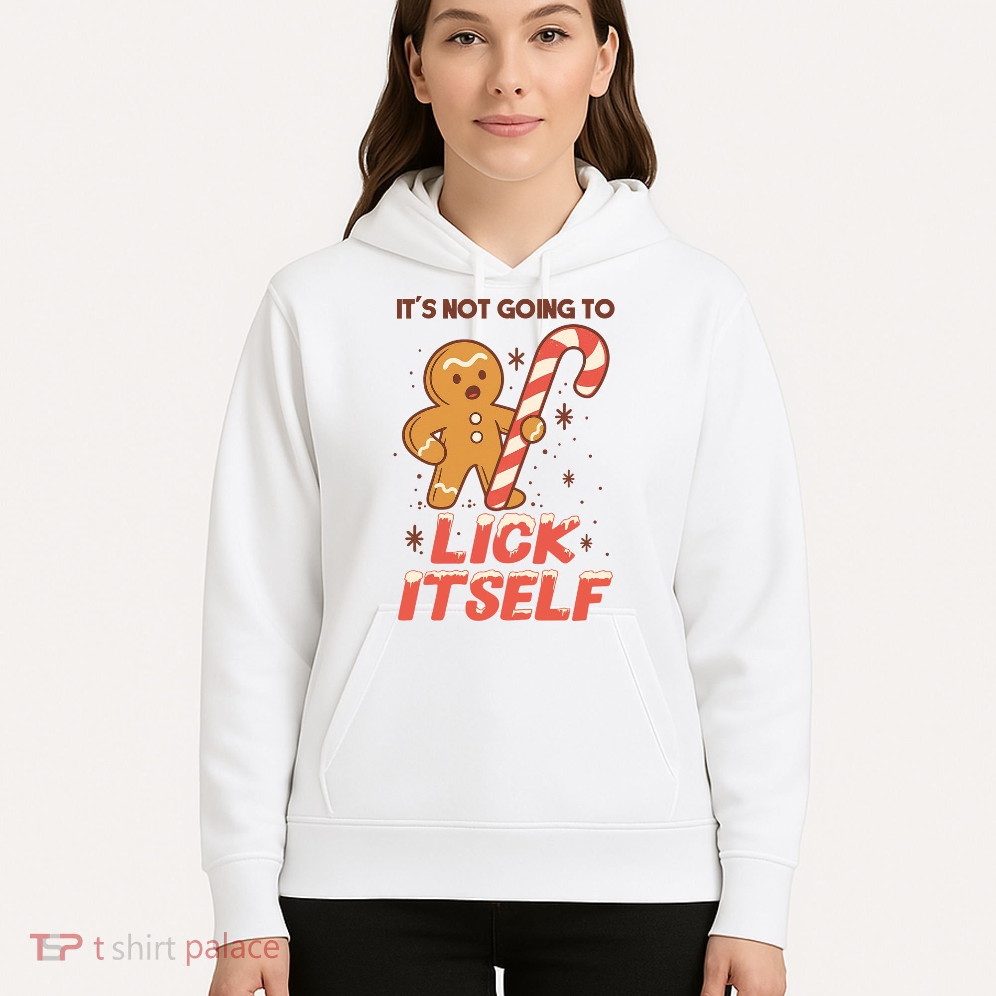 Gingerbread Candy Inappropriate Funny Christmas Graphic Hoodie