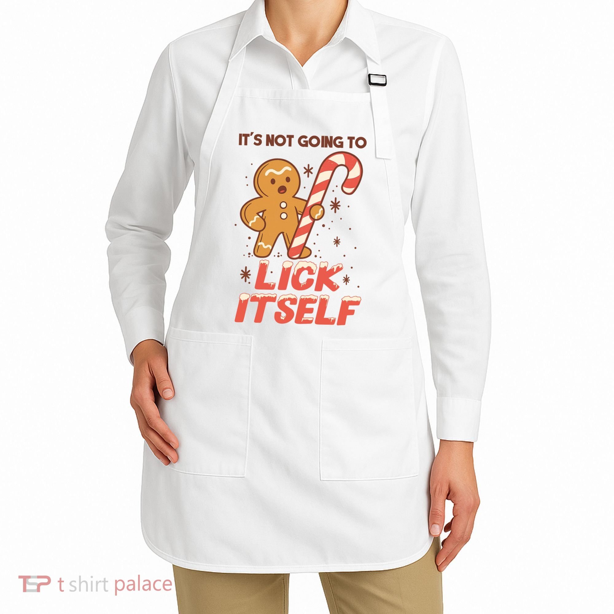 Gingerbread Candy Inappropriate Funny Christmas Graphic Apron