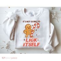 Gingerbread Candy Inappropriate Funny Christmas Graphic Sweatshirt thumb 2