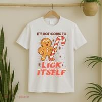 Gingerbread Candy Inappropriate Funny Christmas Graphic T-Shirt thumb 2