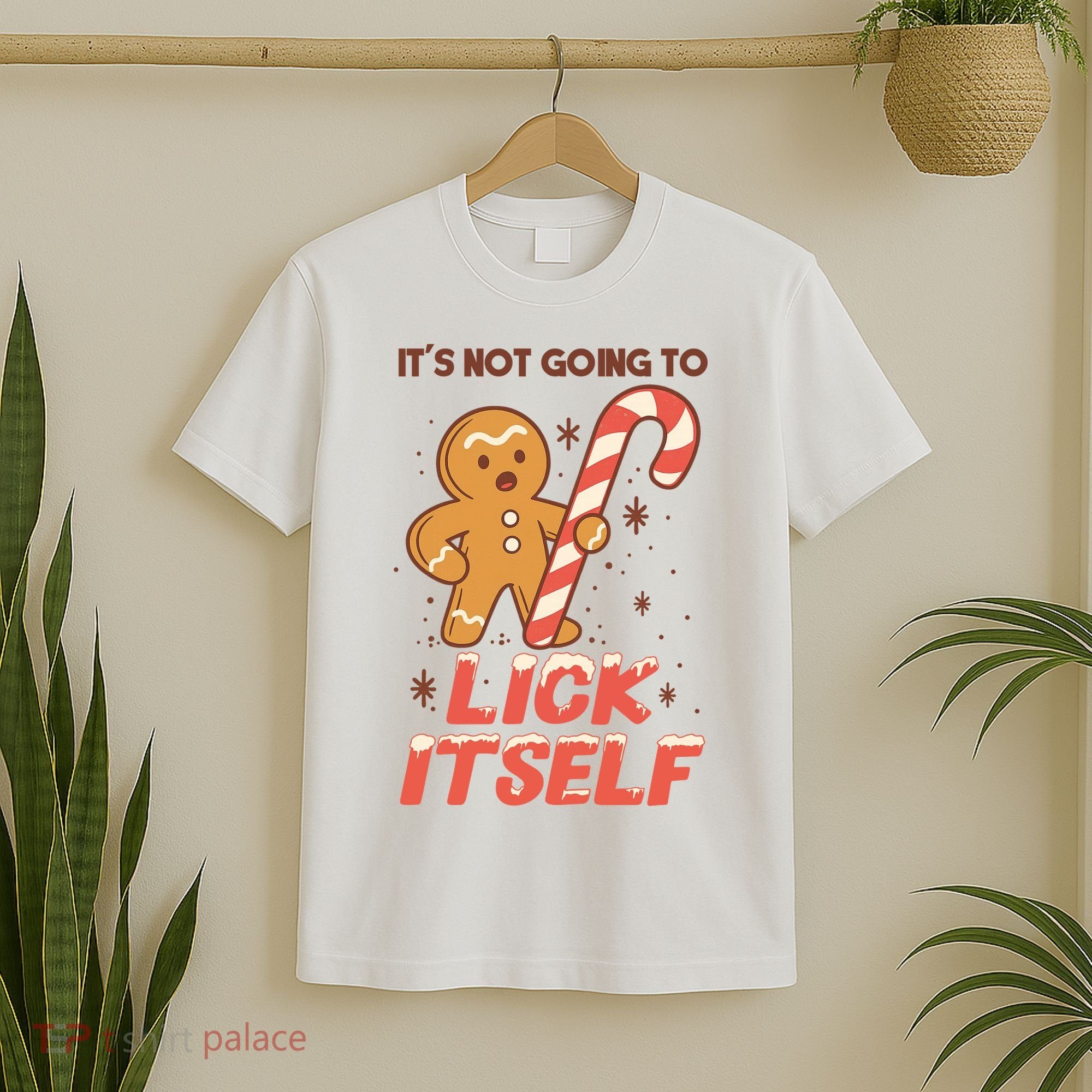 Gingerbread Candy Inappropriate Funny Christmas Graphic T-Shirt