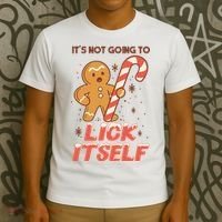 Gingerbread Candy Inappropriate Funny Christmas Graphic T-Shirt thumb 3