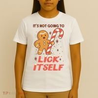 Gingerbread Candy Inappropriate Funny Christmas Graphic T-Shirt thumb 4