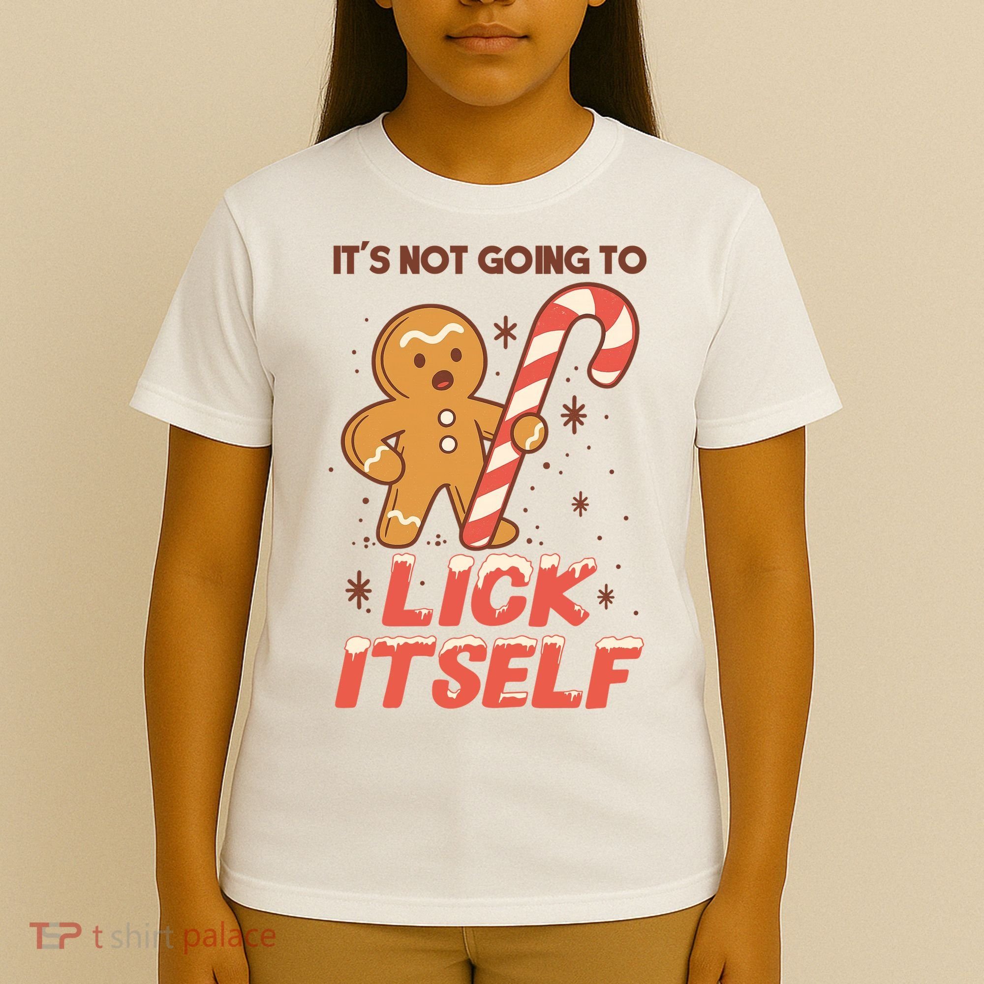 Gingerbread Candy Inappropriate Funny Christmas Graphic T-Shirt