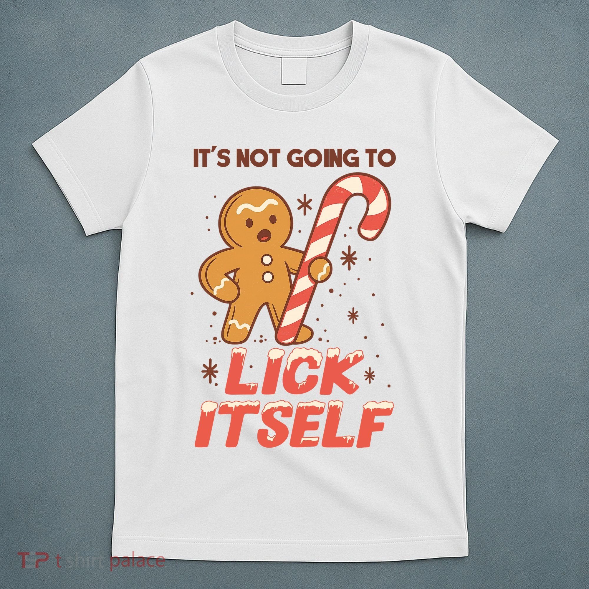 Gingerbread Candy Inappropriate Funny Christmas Graphic T-Shirt