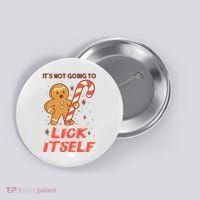 Gingerbread Candy Inappropriate Funny Christmas Graphic Button thumb 0