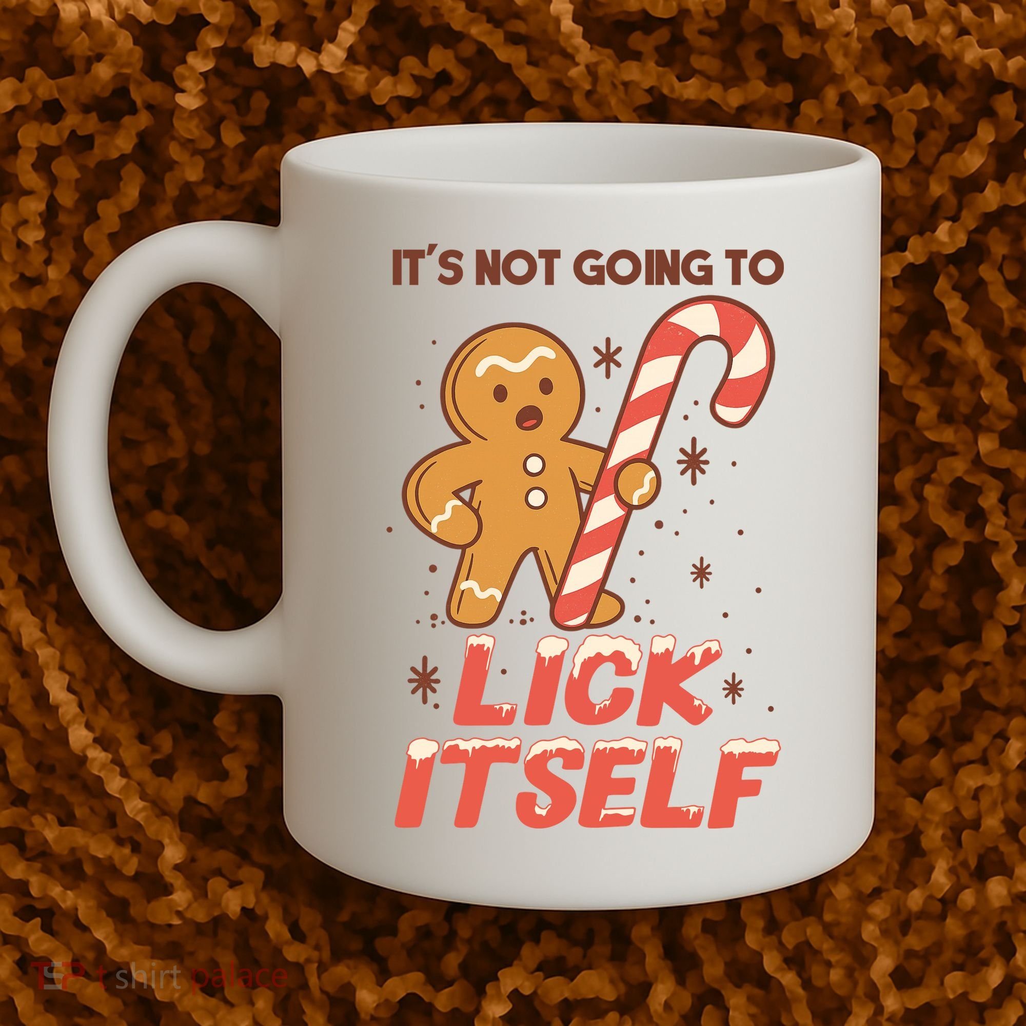 Gingerbread Candy Inappropriate Funny Christmas Graphic Coffee Mug