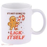 Gingerbread Candy Inappropriate Funny Christmas Graphic 11oz C Handle Ceramic Mug thumb 0