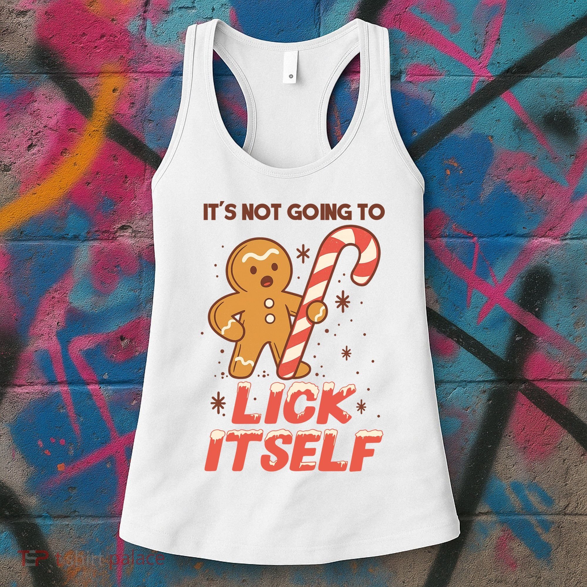 Gingerbread Candy Inappropriate Funny Christmas Graphic Women's Tank Top