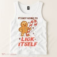 Gingerbread Candy Inappropriate Funny Christmas Graphic Tank Top thumb 2