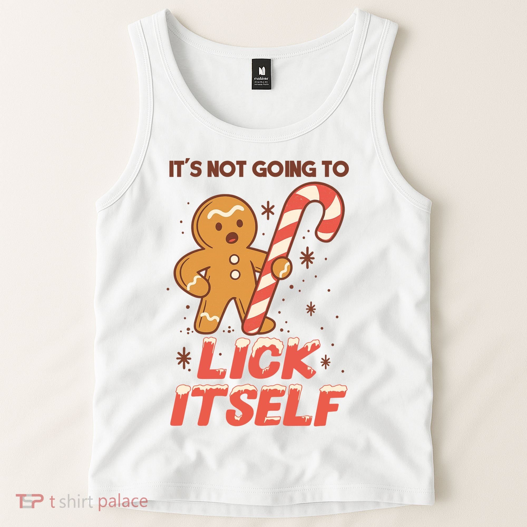 Gingerbread Candy Inappropriate Funny Christmas Graphic Tank Top