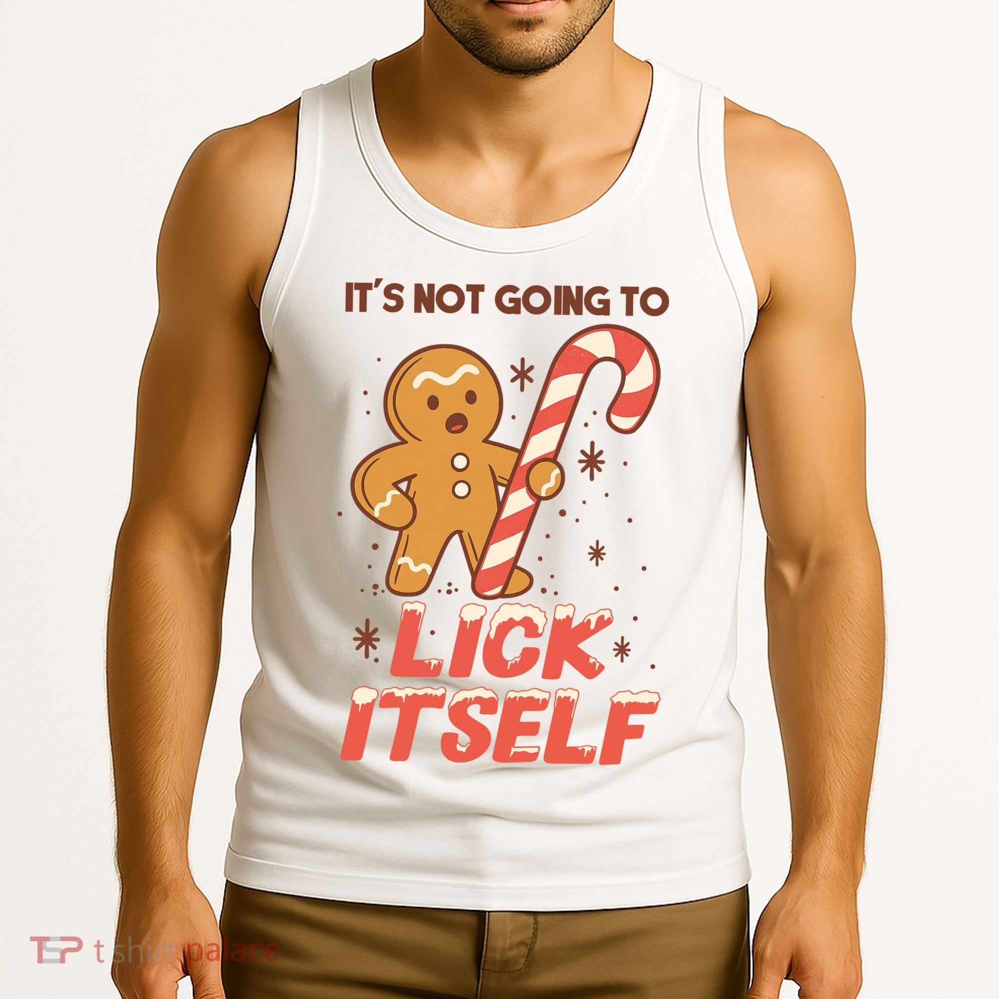 Gingerbread Candy Inappropriate Funny Christmas Graphic Tank Top
