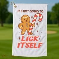 Gingerbread Candy Inappropriate Funny Christmas Graphic Golf Towel thumb 1
