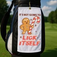 Gingerbread Candy Inappropriate Funny Christmas Graphic Golf Towel thumb 2