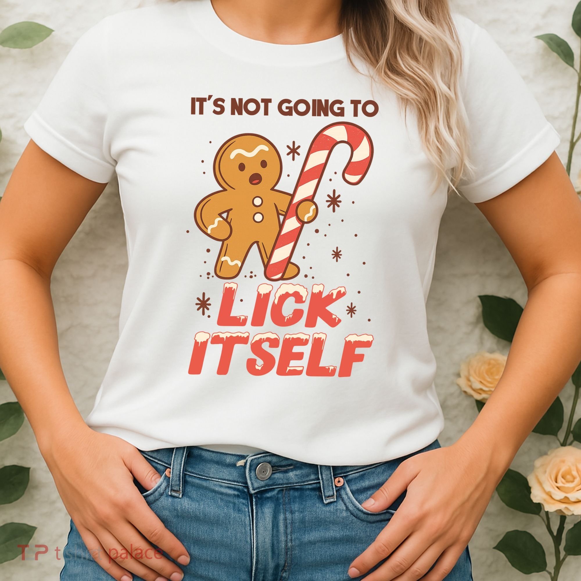 Gingerbread Candy Inappropriate Funny Christmas Graphic Women's T-Shirt